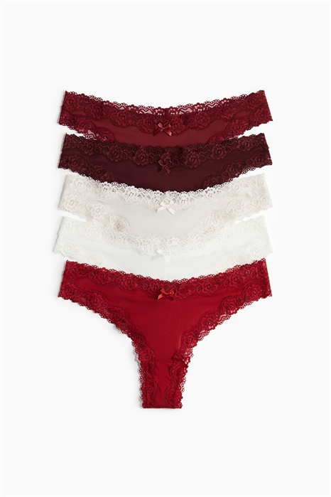 Трусы-бразильяна из микрофибры и кружева в упаковке из 5 штук 1261552011 - Фото 13975798