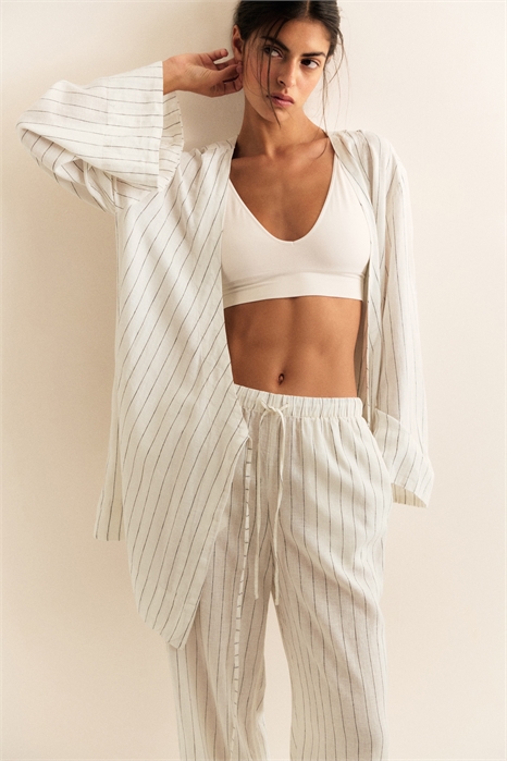 Халат из льняной смеси 1281696003 - Фото 13976259