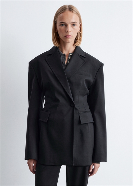 Двубортный блейзер из шерсти 1294401002 - Фото 13977168