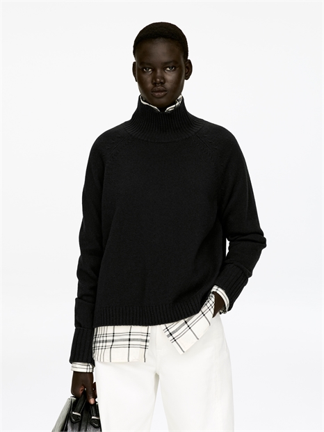 Шерстяной джемпер с рулонным вырезом 1300527001 - Фото 13978460