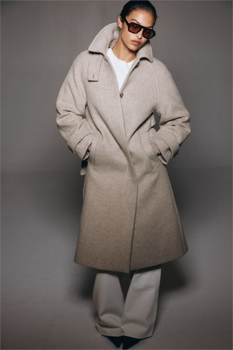 Безразмерное пальто из шерстяного бленда 1303176003 - Фото 13979499