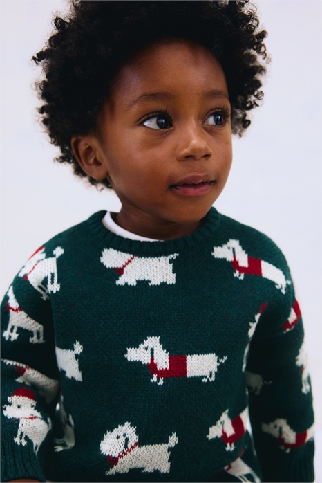 Джемпер из хлопка с жаккардовой вязкой 1304089001 - Фото 13980045