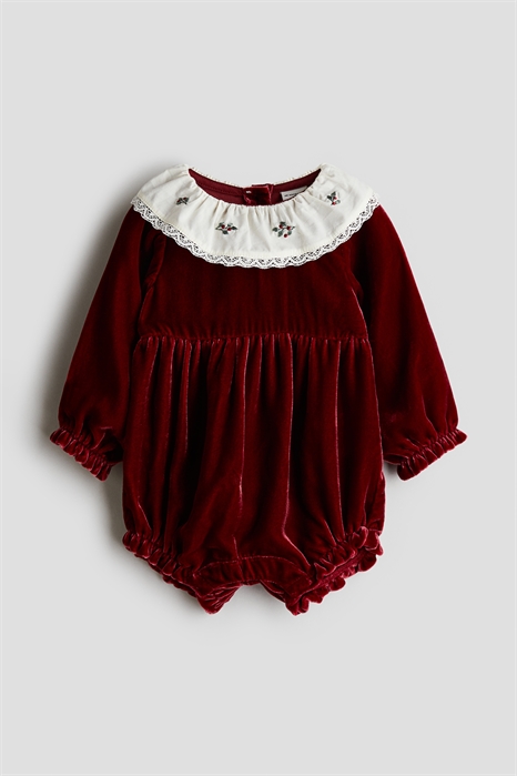 Велюровый ромпер из шелка 1304409001 - Фото 13980244