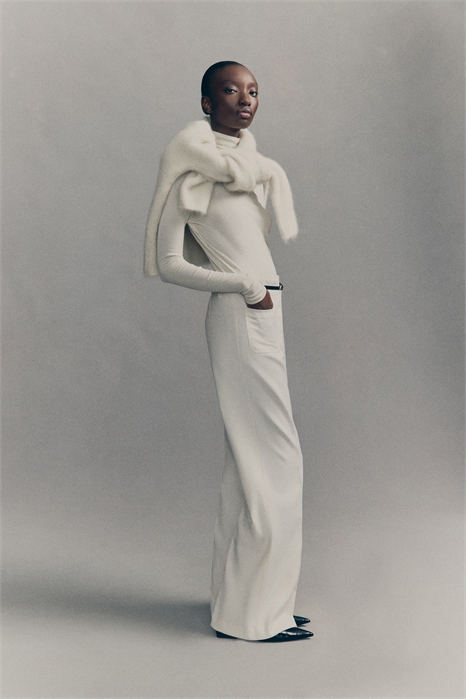 Расклешенные брюки с поясом 1307492001 - Фото 13981144