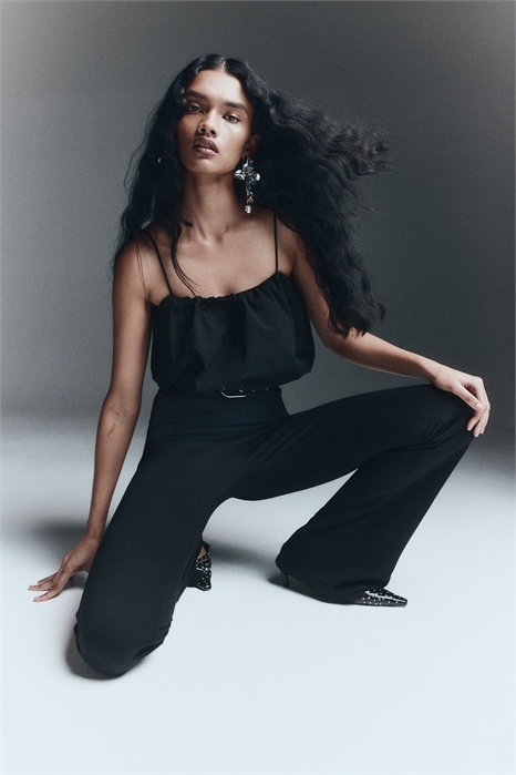 Расклешенные брюки с деталями пояса 1312666001 - Фото 13982384