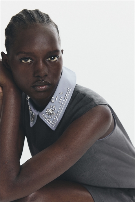 Платье A-line с украшенным воротником 1313543001 - Фото 13982566