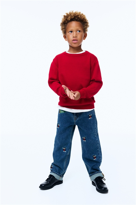 Джинсы свободного кроя с вышитыми деталями 1326131001 - Фото 13983447