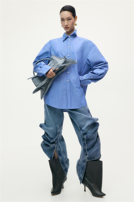 Рубашка из поплина с проволочным бонированием 1298151001 - Фото 13984988