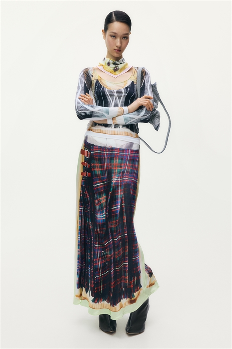 Юбка из атласа с принтом 1298167001 - Фото 13985015