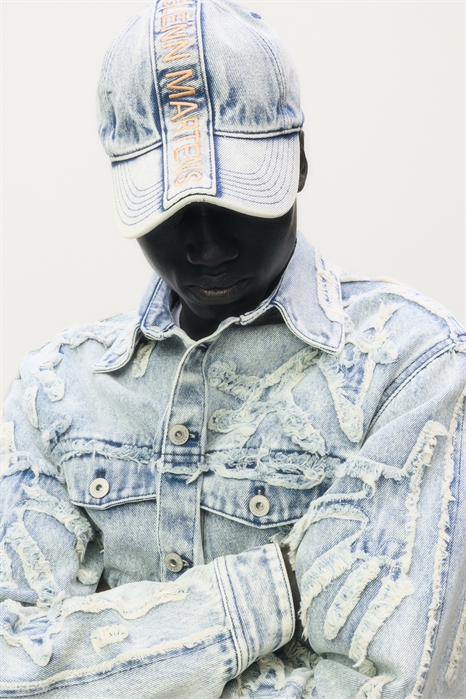 Джинсовая кепка с узором из мотивов 1299363001 - Фото 13985201