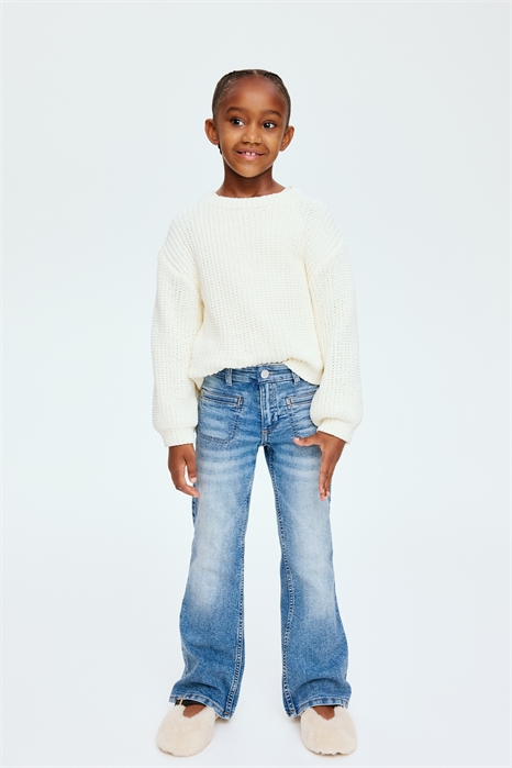 Расклешенные джинсы с подкладкой из джерси 1304949001 - Фото 13985381