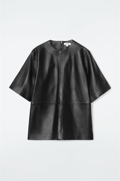 Кожаная футболка 1243102001 - Фото 13986121