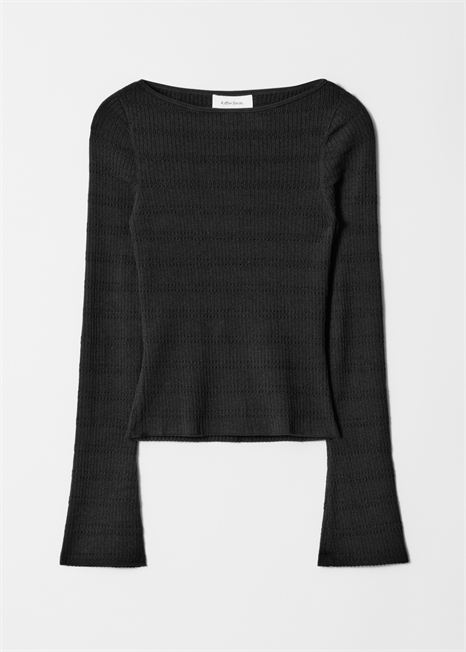 Трикотажный топ с вырезом-лодочкой 1261161001 - Фото 13987358