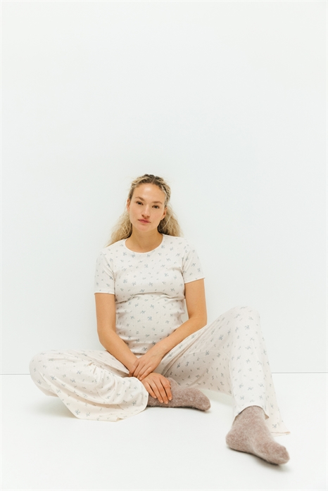 Пижама из пуантельевого трикотажа MAMA 1306145002 - Фото 13988357
