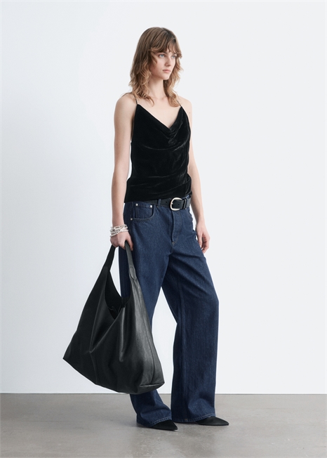 Бархатный топ на бретелях 1293834001 - Фото 13988390