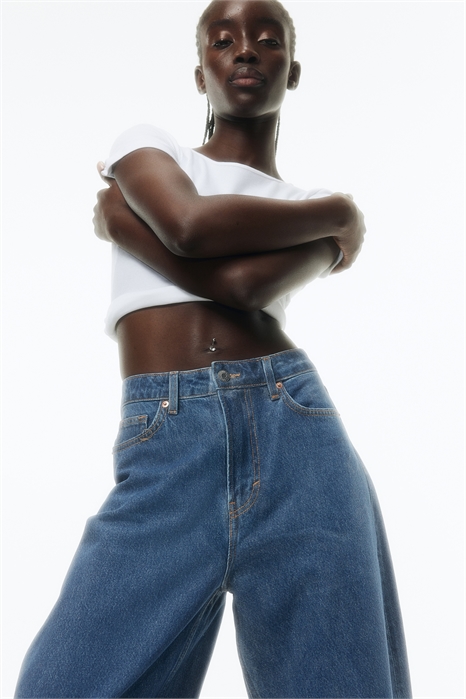 Высокие джинсы Barrel fit 1229032020 - Фото 13989546