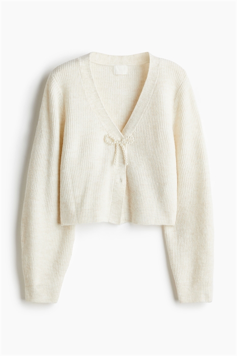 Кардиган в рубчик с декором в виде банта 1247686001 - Фото 13989779