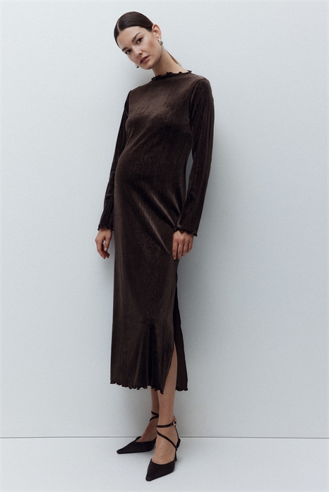 Велюровое платье с блестками MAMA 1290100002 - Фото 13990080