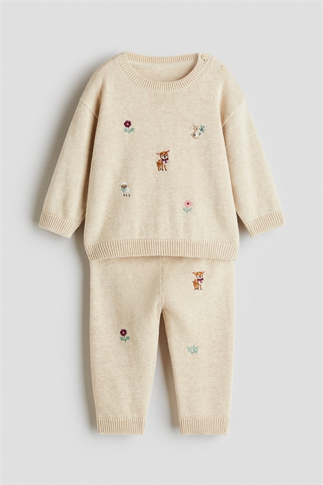 Хлопковый комплект из 2 частей с вышитыми деталями 1301023001 - Фото 13990594