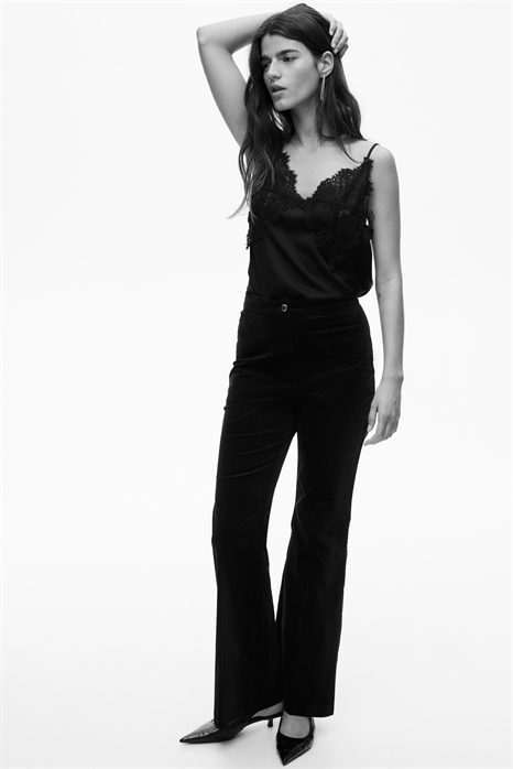 Расклешенные бархатные брюки 1302148001 - Фото 13990662