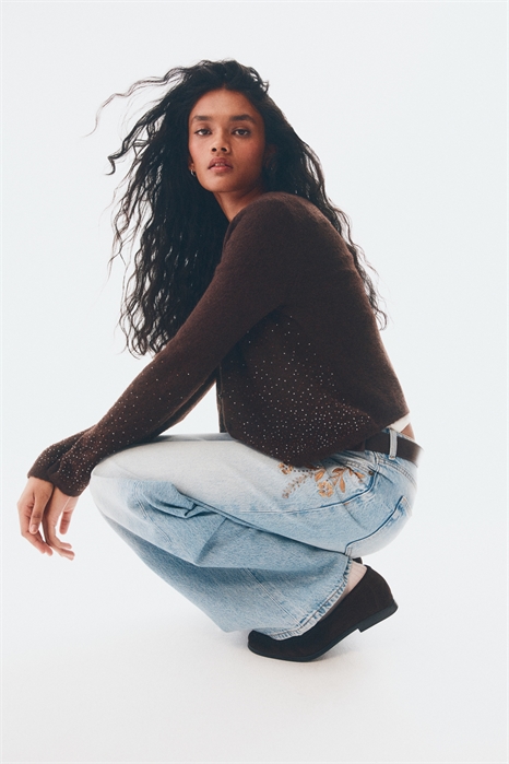 Широкие ультравысокие джинсы 1302462001 - Фото 13990737