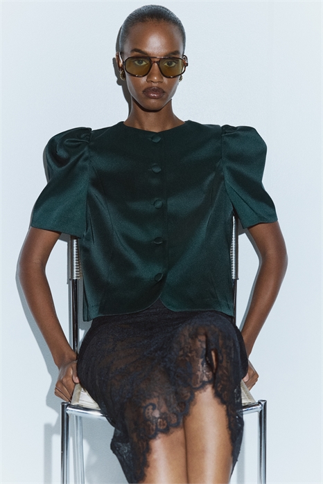 Блузка с пышными рукавами 1302511011 - Фото 13990752