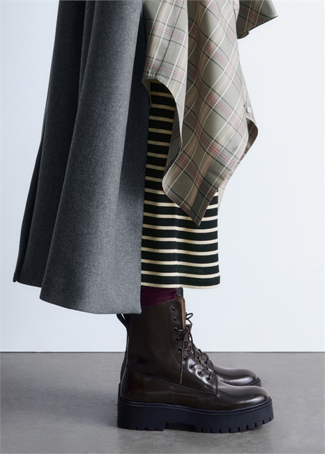 Кожаные ботинки на шнуровке 1317193002 - Фото 13992179