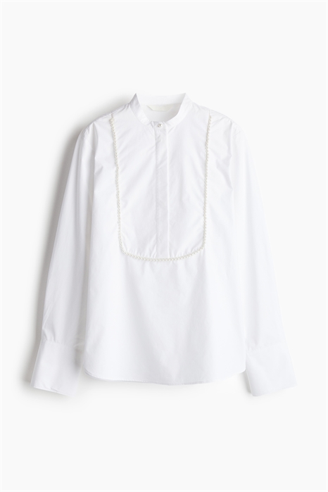 Рубашка-смокинг, украшенная бисером 1265598001 - Фото 13992634