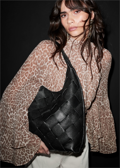 Сумка-тоут из плетеной кожи 1177077001 - Фото 13992658