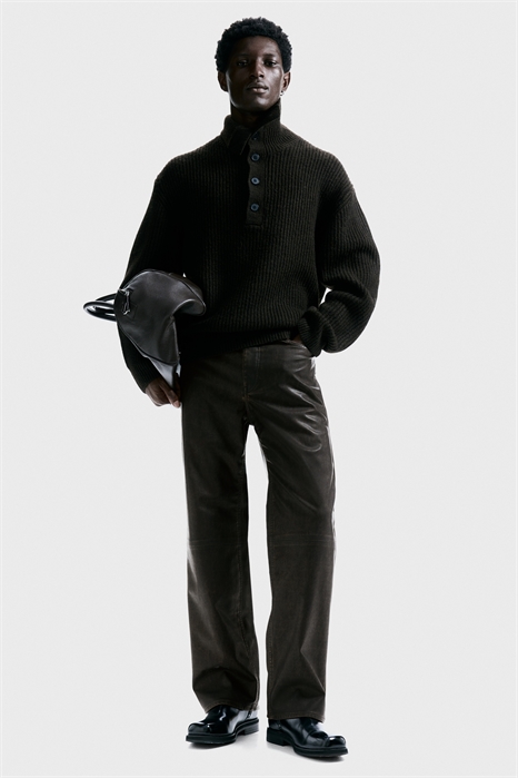 Брюки из искусственной кожи Relaxed fit артикул 1305816001