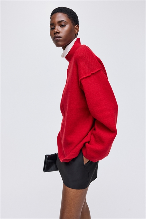 Джемпер с воротником с декоративными швами 1315035005 - Фото 13995063