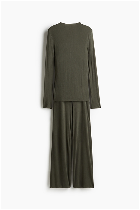 Пижама из ребристого трикотажа 1249914002 - Фото 13995731