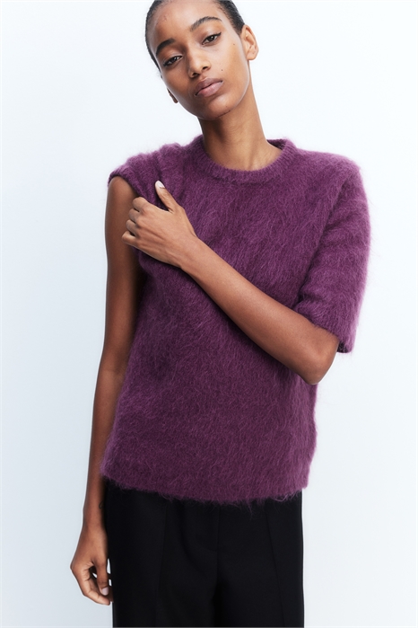 Трикотажный топ из мохеровой смеси 1218191004 - Фото 13997308