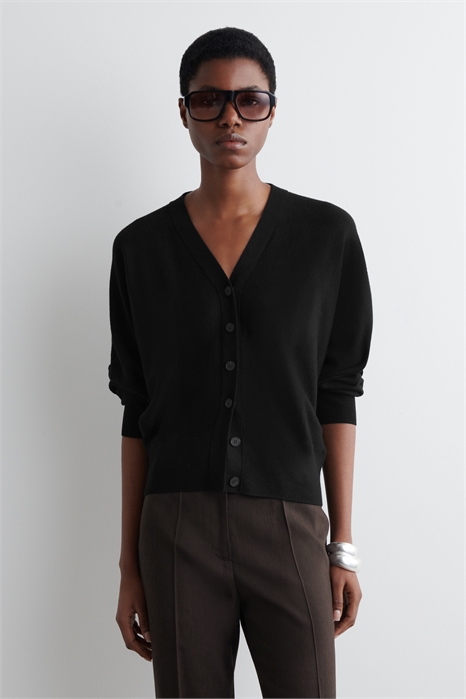 Кардиган с рукавами "крыло" из мериносовой шерсти 1260925001 - Фото 13998889