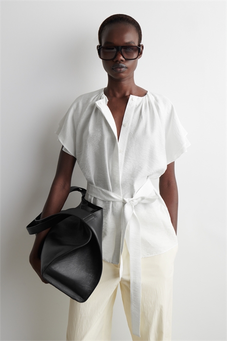 Многослойная блузка с поясом 1275374001 - Фото 14000661