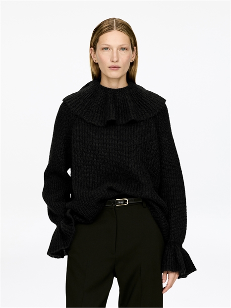 Джемпер с оборками из смеси мохера и шерсти 1305423001 - Фото 14017461