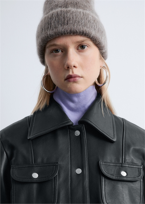 Матовая манишка из смеси мохера и шерсти 1311378002 - Фото 14017518