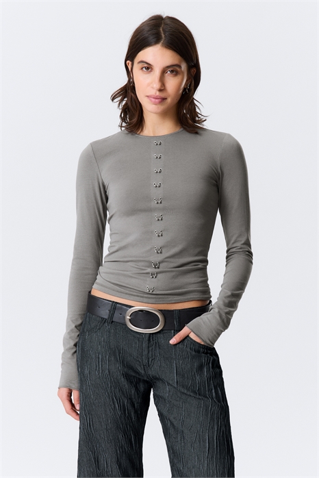 Топ с длинными рукавами с пирсингом 1318260001 - Фото 14017563