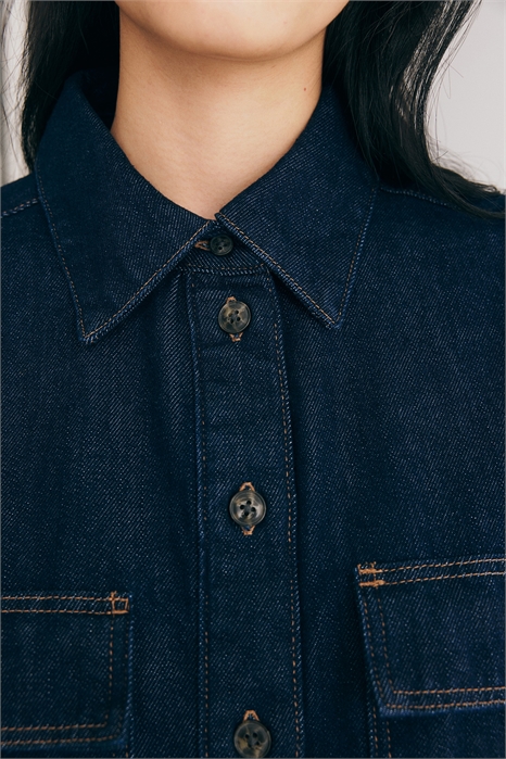 Джинсовая блузка свободного кроя 1241805001 - Фото 14038049