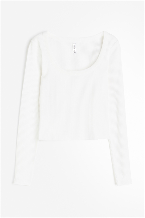 Ребристый топ с квадратным вырезом 1199857002 - Фото 14040650