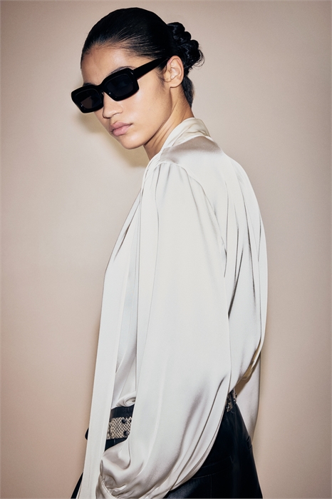 Шифоновая блузка с вырезом на завязках 1271196009 - Фото 14040920