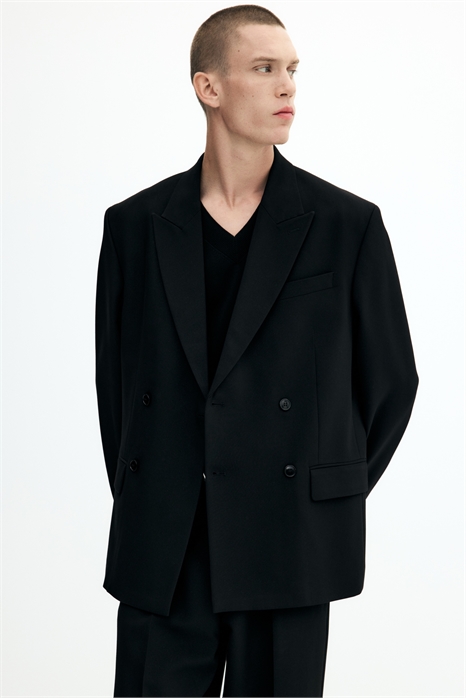 Свободный крой Двубортный жакет с блестками 1306173001 - Фото 14041505