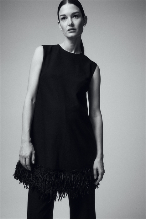 Мини-платье MAMA с бахромой на подоле 1307698001 - Фото 14041655