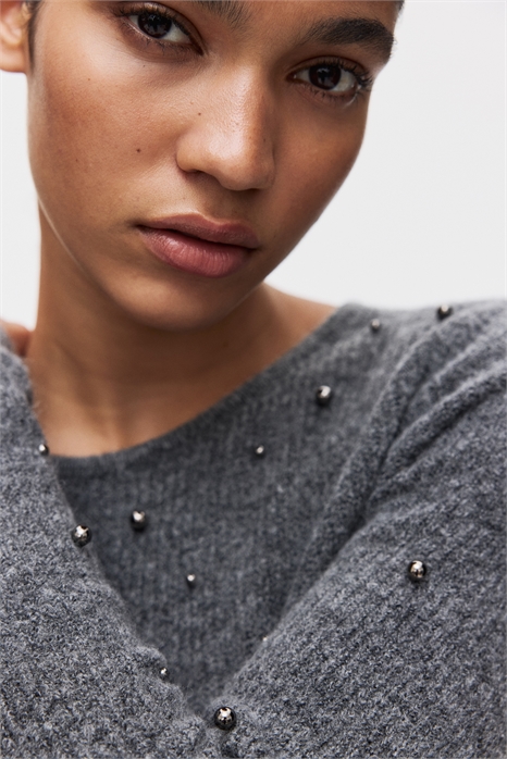 Топ с пеплумом, украшенный бисером 1310905002 - Фото 14041781