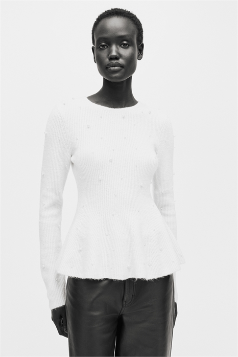 Топ с пеплумом, украшенный бисером 1310905003 - Фото 14041787