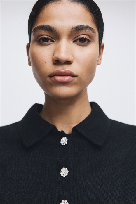 Кардиган с короткими рукавами и воротником 1315272004 - Фото 14042086