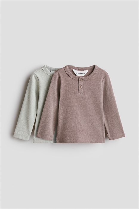 Хлопковые топы "хенли" 2 шт. 1238376011 - Фото 14054815