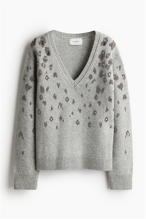 Джемпер из шерсти, украшенный бисером 1259099001 - Фото 14054981