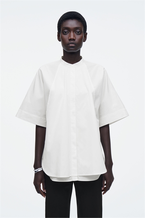 Хлопковая рубашка оверсайз 1266111001 - Фото 14059226