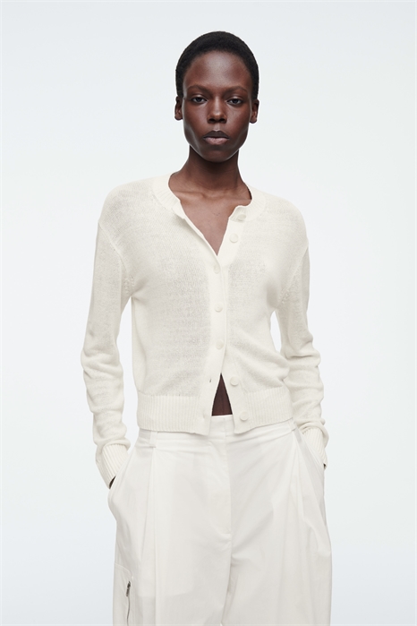 Вязаный льняной кардиган 1272296001 - Фото 14059435